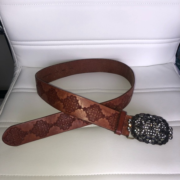 Guess Genuine Leather Western Belt - Picture 1 of 4